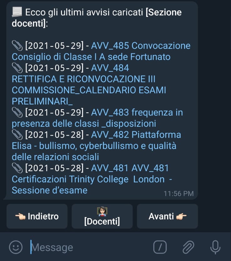 Ultimi avvisi